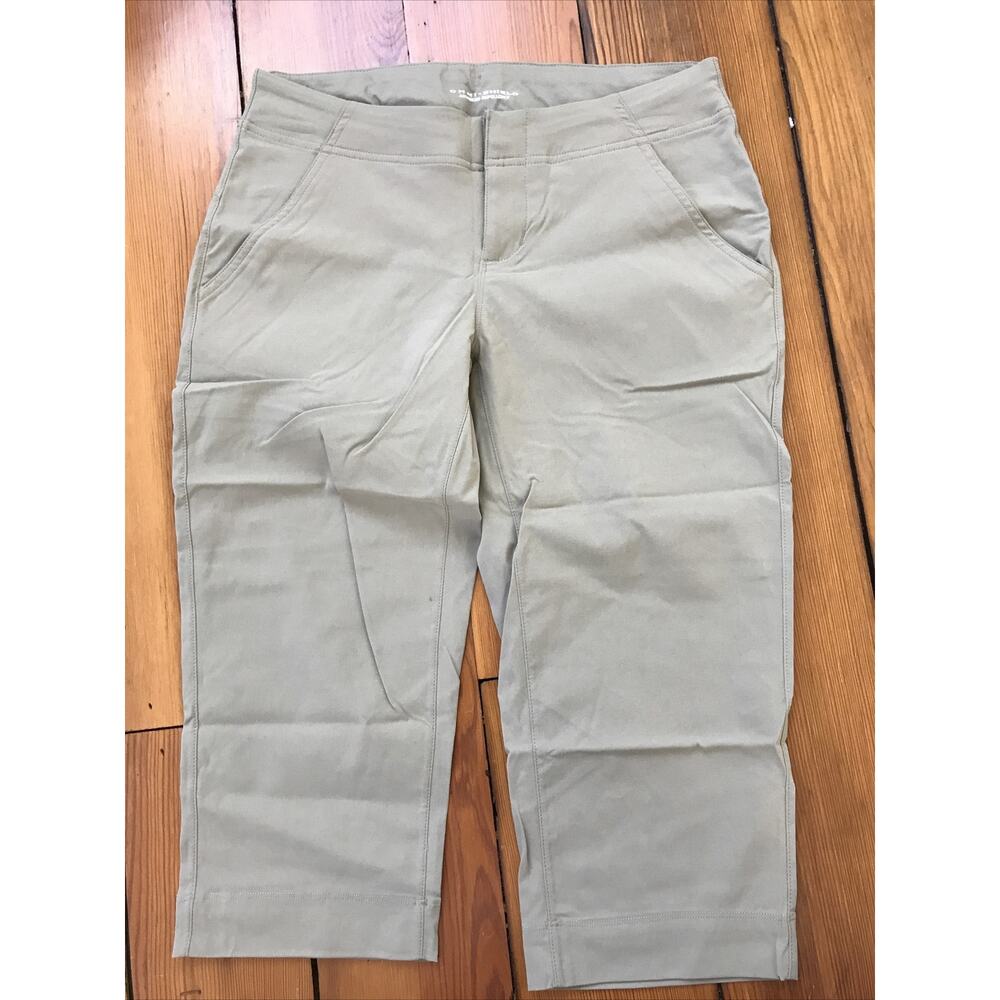 Columbia Khaki Omni Shield Outdoor Travel Quick Dry Nylon Pants Capris 2 29" S